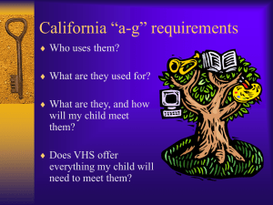 California “ag” requirements