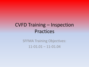 CVFD Training * Inspection Practices