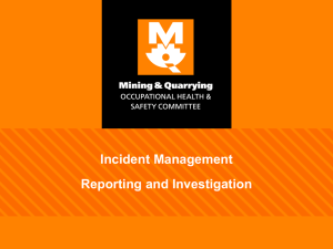 Incident Management, rEPORTING AND INVESTIGATIONS