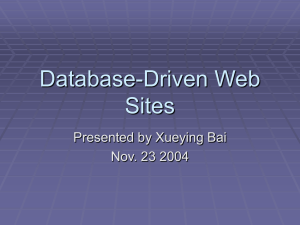 Database-driven Web sites