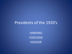 Presidents of the 1920*s