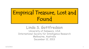 Empirical Treasure, Lost and Found