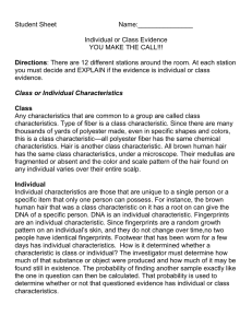 Class or Individual Characteristics Class