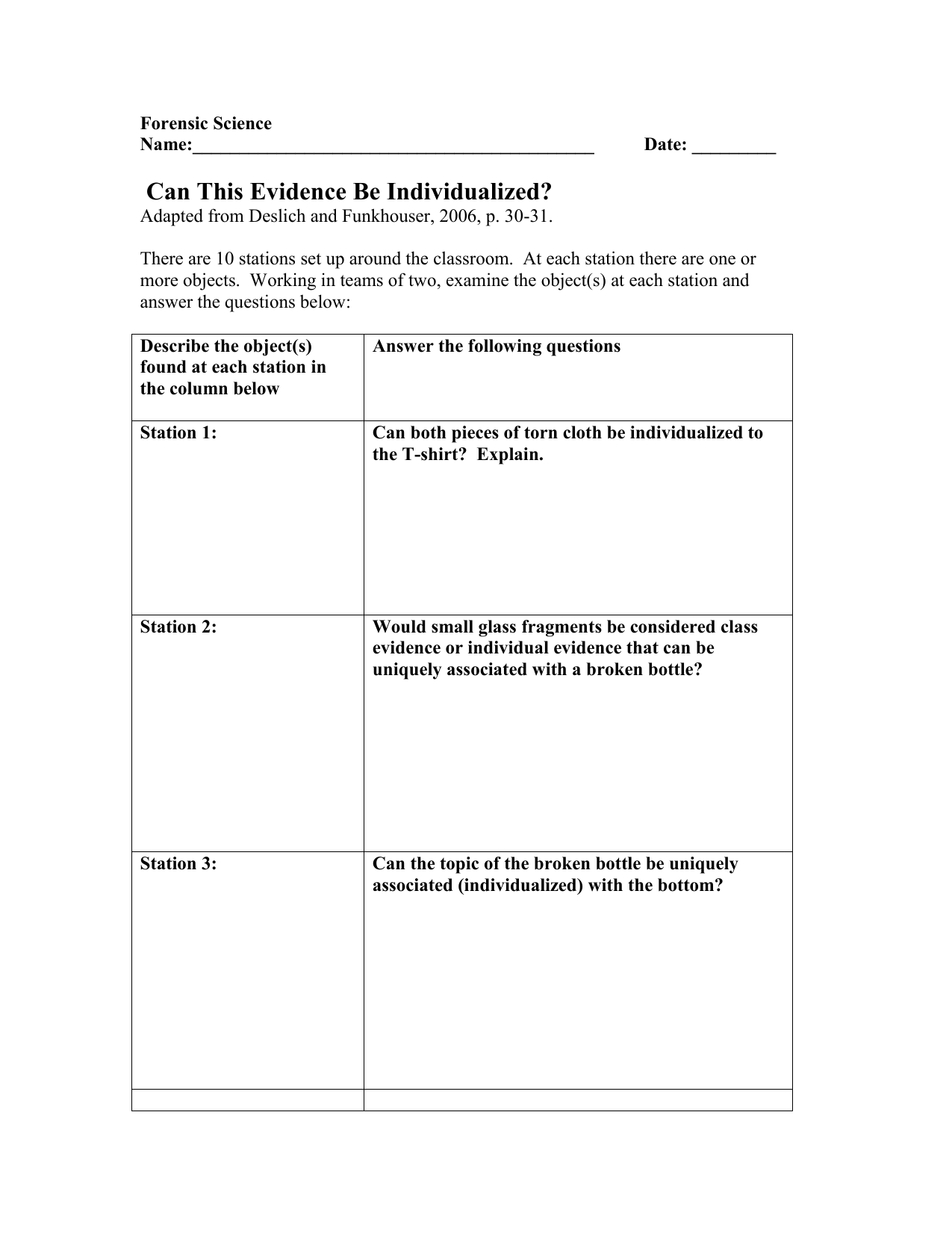 Class Vs Individual Evidence Lab