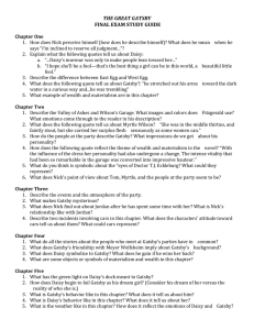 the great gatsby final exam study guide