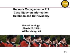 Raytheon Workshop: Records Management - 911