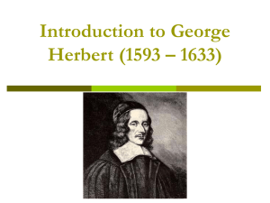 Introduction to George Herbert (1593 – 1633) Texts on the English