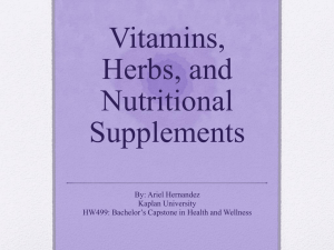 Herbs, Vitamins, and Nutritional Supplements