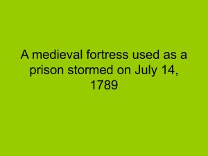A medieval fortress used as a prison stormed on July 14, 1789