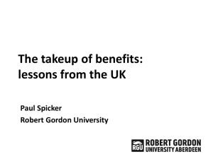 The takeup of benefits: lessons from the UK