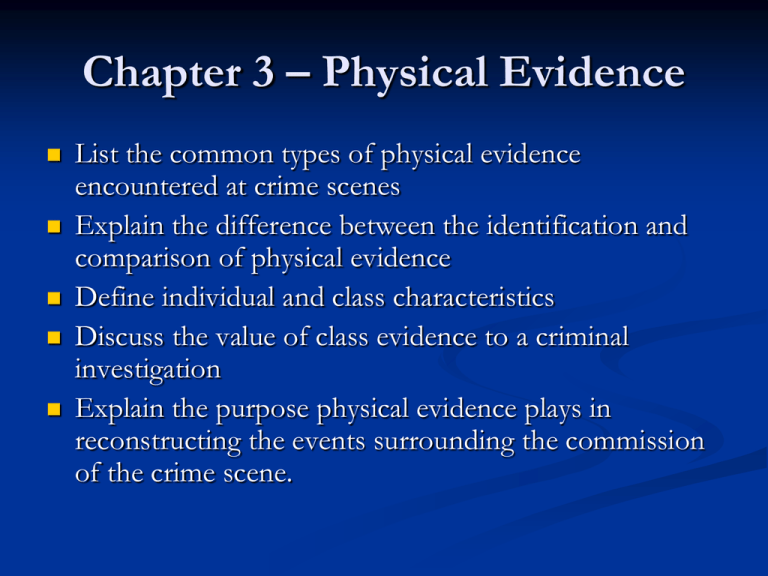 Chapter 3 Physical Evidence 2010