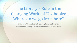 Library's role world of textbooks CHS2015