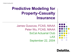 Predictive Modeling for Property-Casualty Insurance