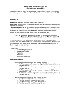 Study Guide - Punctuation Unit Test