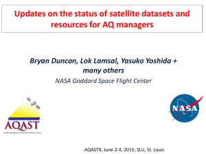 Updates on the status of satellite datasets and resources for AQ