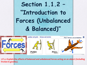 Section 1.1.2 * *Introduction to Forces (Unbalanced & Balanced)