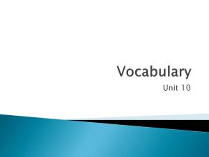 Vocabulary - TeacherWeb