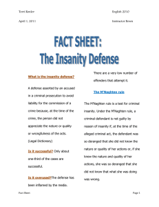 The Federal Insanity Defense Reform Act