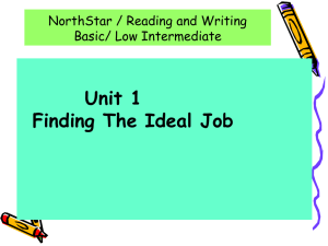 Unit 1 Finding The Ideal Job