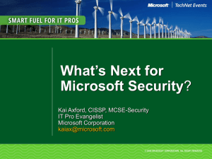FY06 Q1 What's Next for Microsoft Security