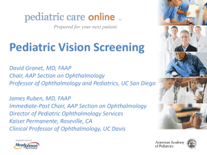 Pediatric Vision Screening: AAP Webinar for Pediatric Care Online