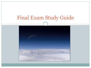 Final Exam Study Guide