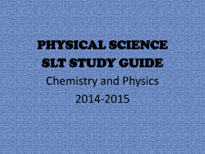 Physical Science Fall Final Review 2014-15