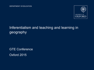 Inferentialism and teaching and learning geography