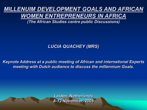 MILLENUIM DEVELOPMENT GOALS AND AFRICAN WOMEN