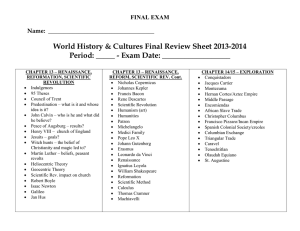 World History & Cultures Final Review Sheet 2013