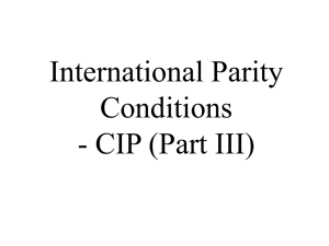 International Parity Conditions (Part III)