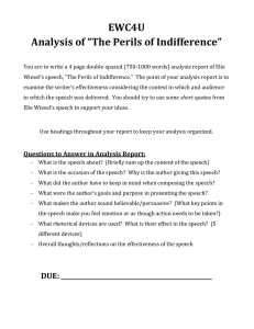 EWC4U Indifference Speech Analysis