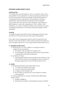 Model Municipal Crossing Guard Policy