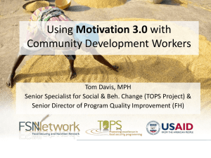Using Motivation 3.0 with Community Health Workers