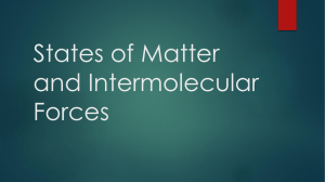 States of Matter and Intermolecular Forces