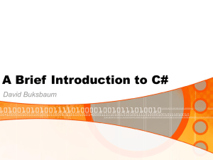 A Brief Introduction to C#