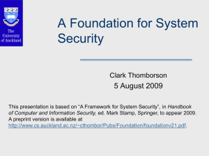 A Foundation for Security