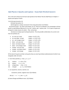 AQA Physics A Quarks and Leptons Exam questions