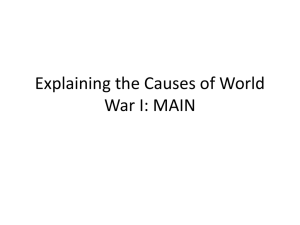 MAIN Causes for WWI (text only