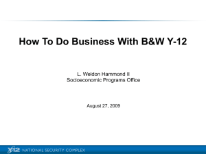 How To Do Business With B&W Y-12