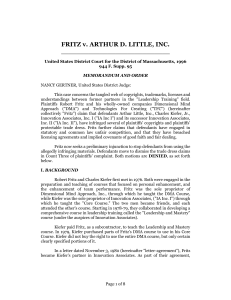 Fritz v. Arthur D. Little, 944 F. Supp. 95 (1996)