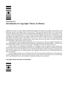 Introduction to Copyright: Theory & History