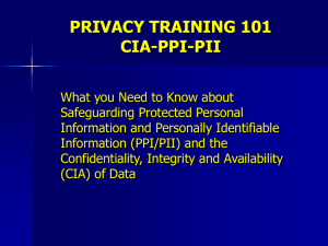PRIVACY TRAINING 101