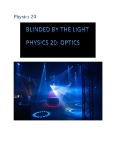 Physics 20 optics PBL