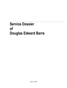 Service Dossier of Douglas Edward Barre