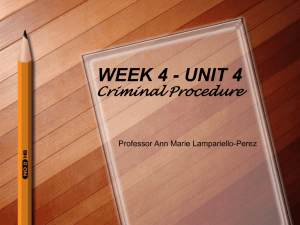 WEEK 4 - UNIT 4 Criminal Procedure