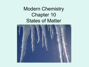 Modern Chemistry Chapter 10 States of Matter