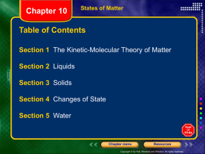 Chapter 10 - States of Matter