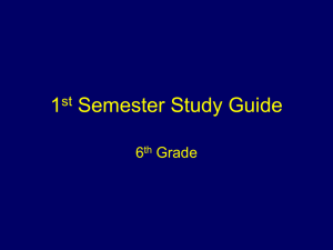 1st Semester Study Guide