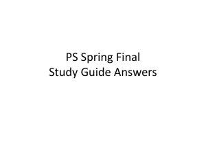 PS Spring Final Study Guide Answers